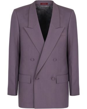 Gucci Double-Breasted Jacket Polyester Suit & Dinner - Purple