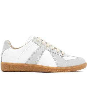 Maison Margiela Replica Low-Top Leather Sneakers With Suede Inserts - White