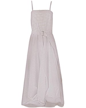 Brunello Cucinelli Striped Belted Dress - Multicolour