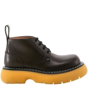 Bottega Veneta Swell Lace Up Ankle Boots - Brown