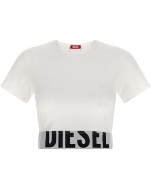 DIESEL Uftee-Sport-Cropped T-Shirt - White