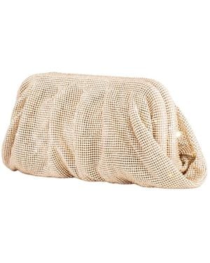 Benedetta Bruzziches Venus La Grande Crystal Rhinestone-Embellished Aluminum Mesh Clutch With Shoulder Strap - Natural