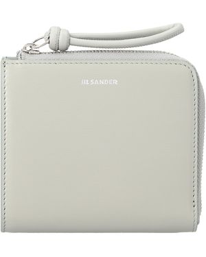 Jil Sander Logo Leather Wallet - Grey