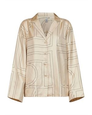 TOTEME Monogram Silk Pj Shirt - Natural