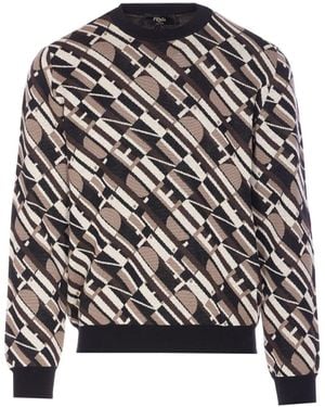 Fendi Tape Wool Jumper - Black