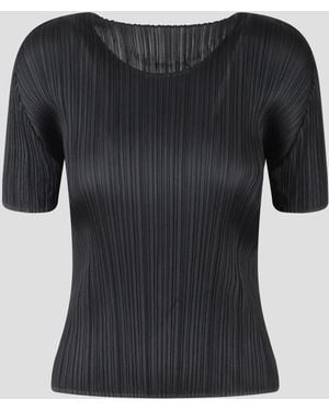 Pleats Please Issey Miyake Pleated T-shirt - Black