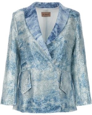 Le twins Como Blazer Polyester Elastane Blazer, Suits - Blue