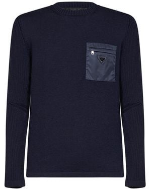Prada Knit Sweater Virgin Wool - Blue