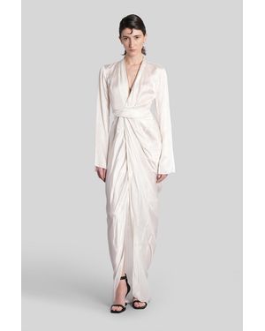 Rick Owens Wrap Gown Long Dress - White
