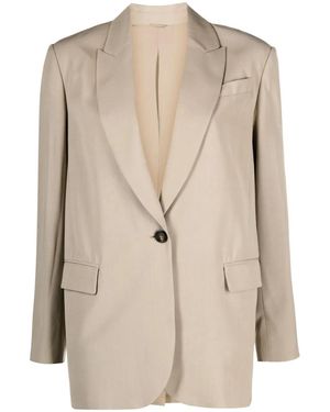 Brunello Cucinelli Single Button Blazer Clothing - Natural