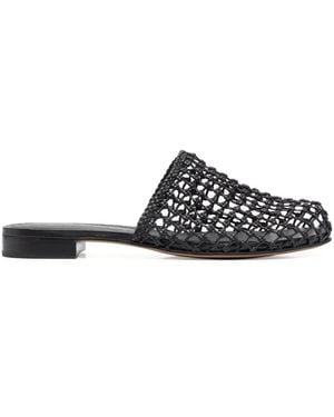 Ferragamo Woven-Design Leather Mules - White