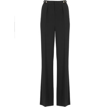 Elisabetta Franchi Crepe Trousers - Black
