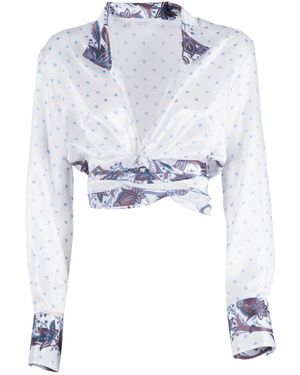 MAZZARELLI CAMICIE Silk Shirt Mod. Frida - White