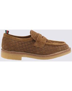 Gucci Tobacco Leather Loafers - Brown