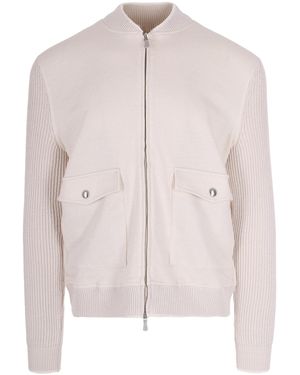 Eleventy Lightweight Cotton-Linen Blend Jacket With High Collar - Pink