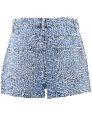 Self-Portrait Self Portrait Shorts Cotton - Blue