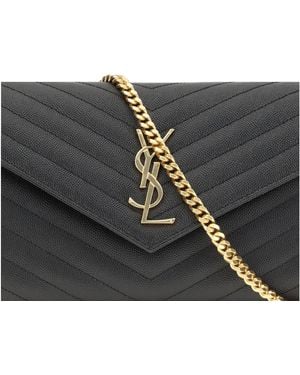 Saint Laurent Matelassé Leather Shoulder Bag Calfskin - Black