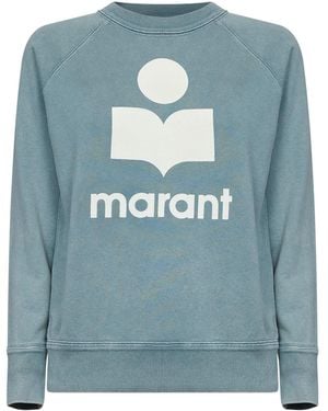 Isabel Marant Sage Cotton Blend Millyny Logo Sweatshirt - Blue