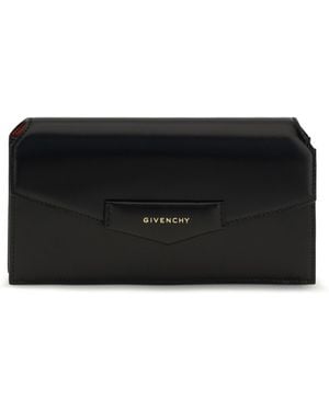 Givenchy Antigona Box Leather Pouch With Chain Calf Bos Taurus Wallet - Black