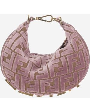 Fendi Shoulder Bag Graphy Mini Velvet Polyester - Pink