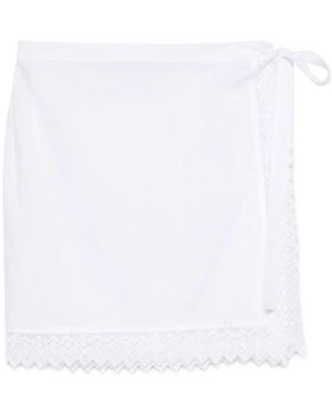 THE NINA STUDIO Lace-Detail Mini Skirt - White