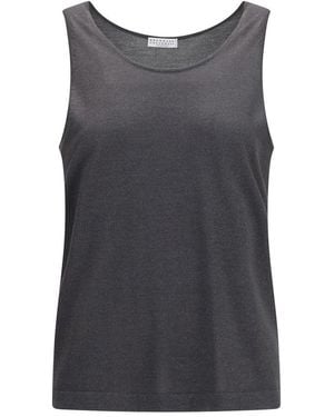 Brunello Cucinelli Cashmere Tank Tops - Grey