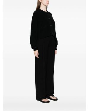 C.t. Plage Cotton Crewneck Cardigan - Black