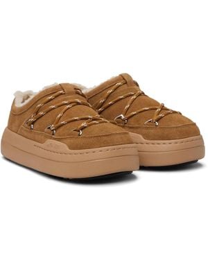 Moon Boot Park Suede Slipper Trainers Shoes - Brown