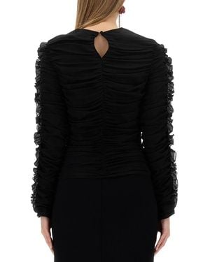 Magda Butrym Tops With Ruches Shell Silk Elastane - Black