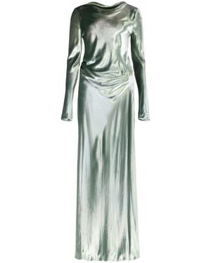 Alberta Ferretti Long Velvet Dress - Green