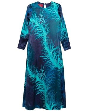 F.R.S For Restless Sleepers Printed Silk Dress - Blue