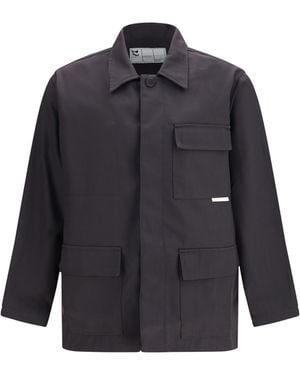 GR10K Jacket With A Classic Collar Cotton; Polyester - Blue