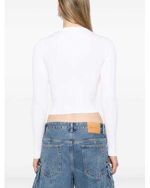 DIESEL M-Valari Rib-Knit Viscose-Blend Top With Oval D - White