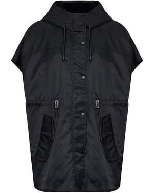 Weekend by Maxmara Padded Origano Hooded Vest Polyamide Bomber Jackets - Black