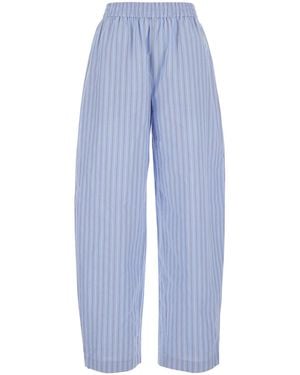ROTATE BIRGER CHRISTENSEN Trousers With Elastic Waist And Striped Design - Blue