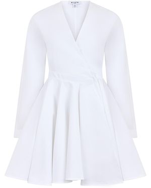 Alaïa Dress Cotton Flared Skirt - White
