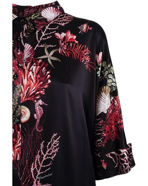 Shirtaporter Silk Long Kaftan Elastane Dress - Red