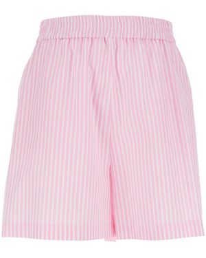 Le Plain Striped Fabric Shorts For And Bermuda - Pink