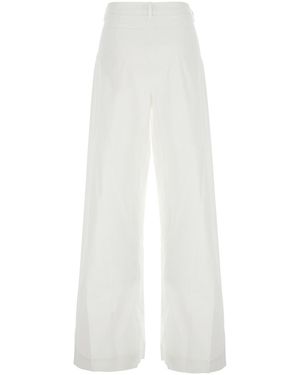 Le Plain Popleine Pince Trousers With Pleats And Pockets For Trousers - White