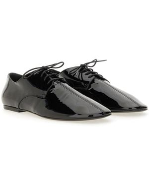 Dries Van Noten Shiny Leather Lace-Up Shoe - White