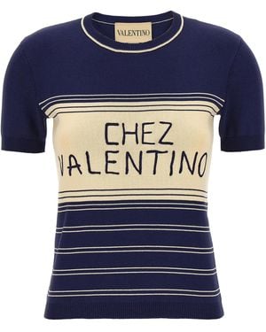 Valentino Garavani Chez T-Shirt Cotton - Blue