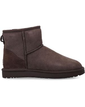 UGG Classic Mini Ii Suede Boots With Shearling Lining Upper - Brown