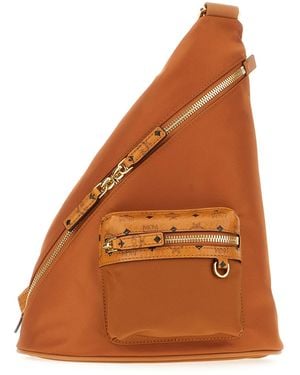 MCM Caramel Nylon Belt Bag - Orange
