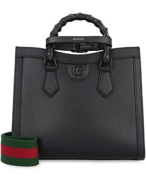 Gucci Diana Small Leather Tote Calf Bags - Black