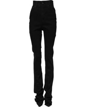Dolce & Gabbana Cotton High Waist Skinny Denim Jeans Clothing - Black