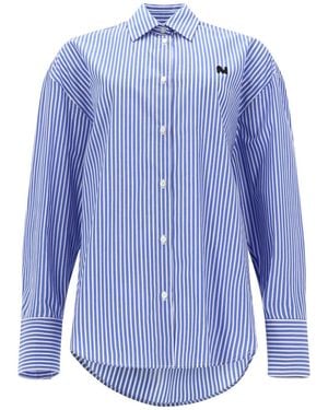 MSGM Shirt With Logo Cotton - Blue
