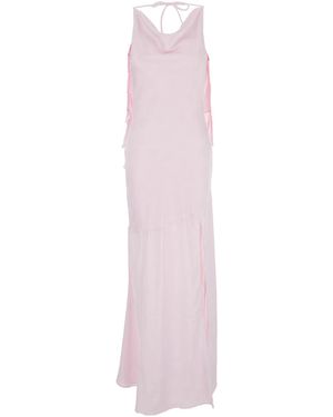ROTATE BIRGER CHRISTENSEN Long Dress With Open Back And Draped Details - Pink