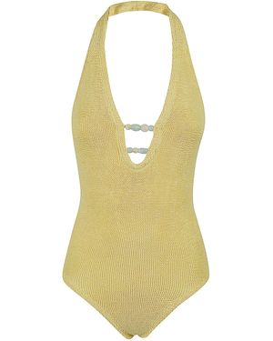 Hunza G Adriana Beaded Swim Polyamide Elastane Costume - Multicolour