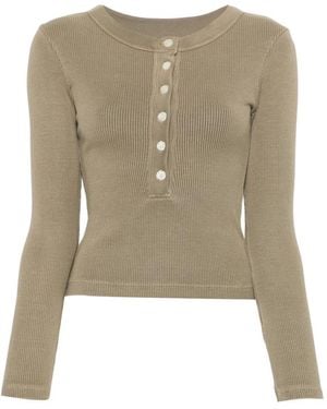 Citizens of Humanity Ribbed Henley T-Shirt Organic Cotton T-Shirts & Jerseys - Green