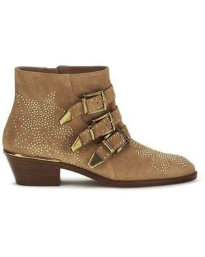 Chloé Multicolour Calf Leather Bos Taurus Ankle Boots - Brown